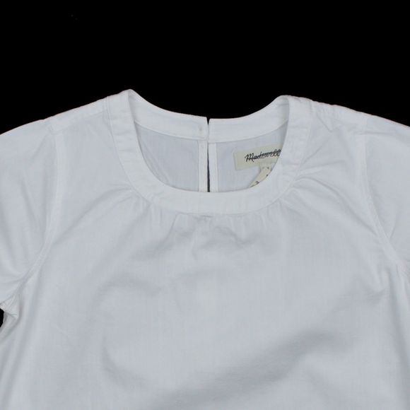 New MADEWELL Size XS Denim Tie-Cuff Shirt in Pure White - Picture 6 of 7